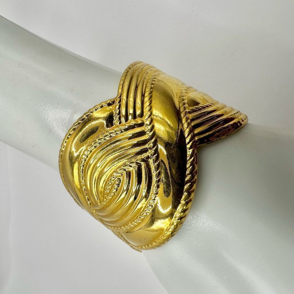 Gold Tone braided cuff bracelet